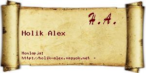 Holik Alex névjegykártya